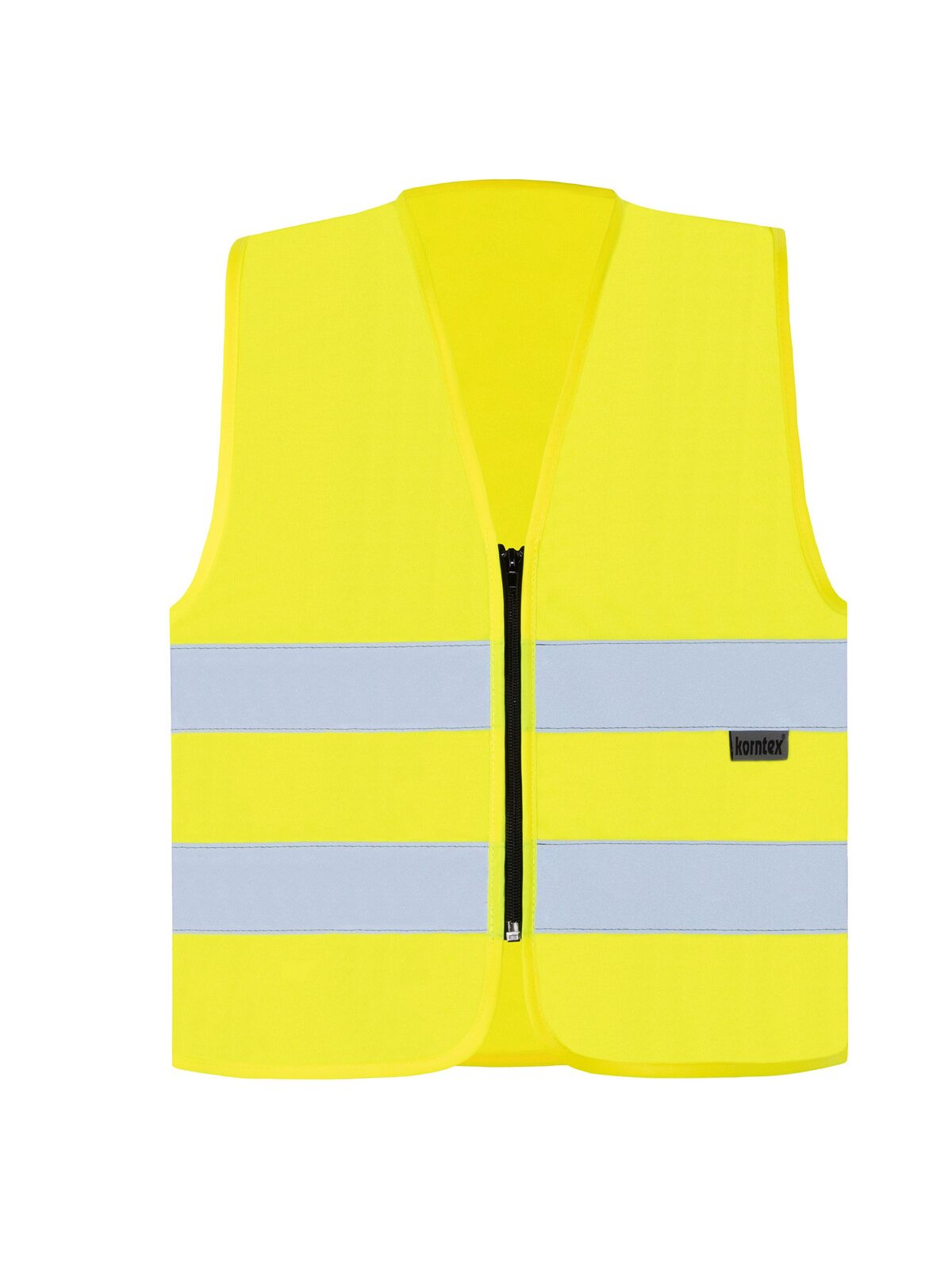 with Zipper "Cologne" Warnweste / Sicherheitsweste – Korntex – Farbe Gelb – individuell veredelbar
