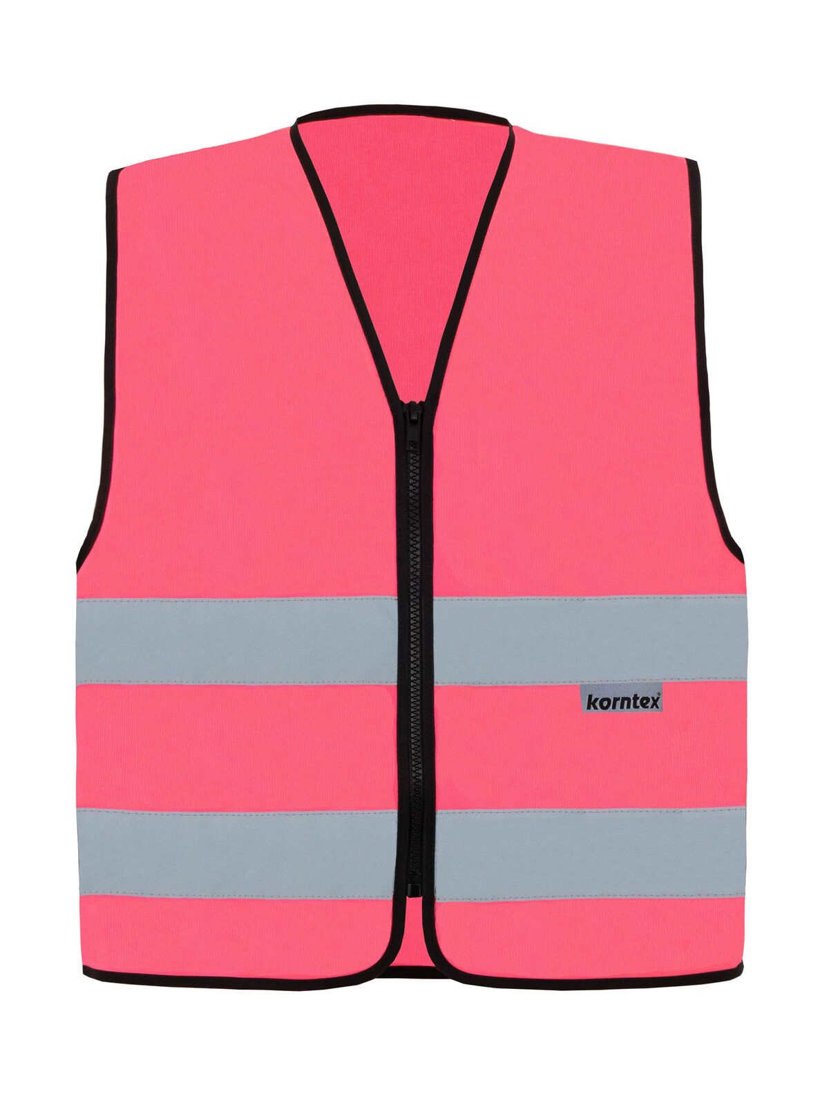 with Zipper "Cologne" Warnweste / Sicherheitsweste – Korntex – Farbe Neon Pink – individuell veredelbar
