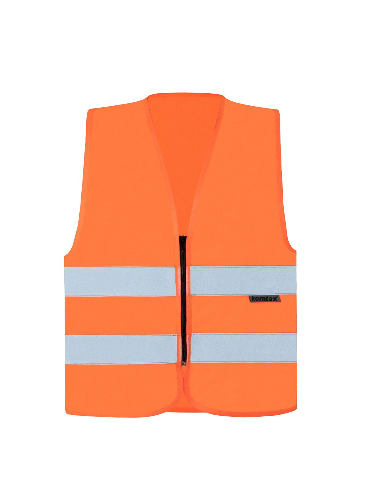with Zipper "Cologne" Warnweste / Sicherheitsweste – Korntex – Farbe Orange – individuell veredelbar