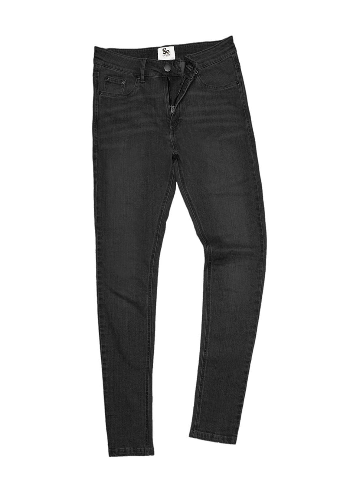 Lara Skinny Jeans Damen Hose / Rock – So Denim by AWDis – Farbe Schwarz – individuell veredelbar