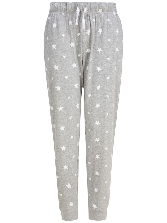 cuffed lounge pants Unisex Hose / Rock – SF Clothing – Farbe heather grey/white stars – individuell veredelbar