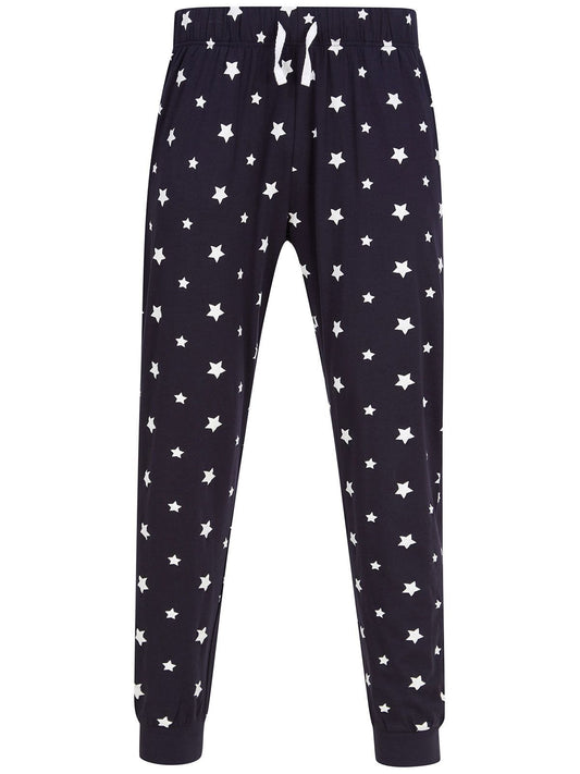 cuffed lounge pants Unisex Hose / Rock – SF Clothing – Farbe navy/white stars – individuell veredelbar