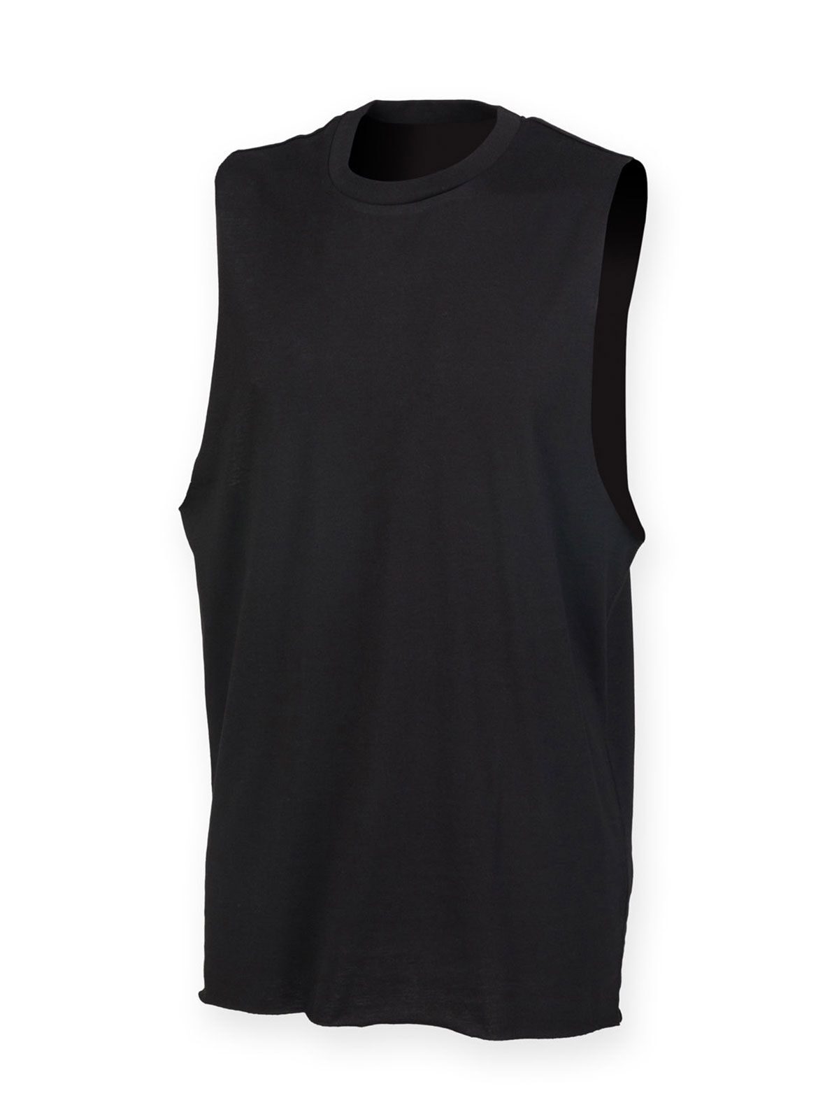 High Neck Slash Armhole Vest Herren T-Shirt – SF Clothing – Farbe Schwarz – individuell veredelbar