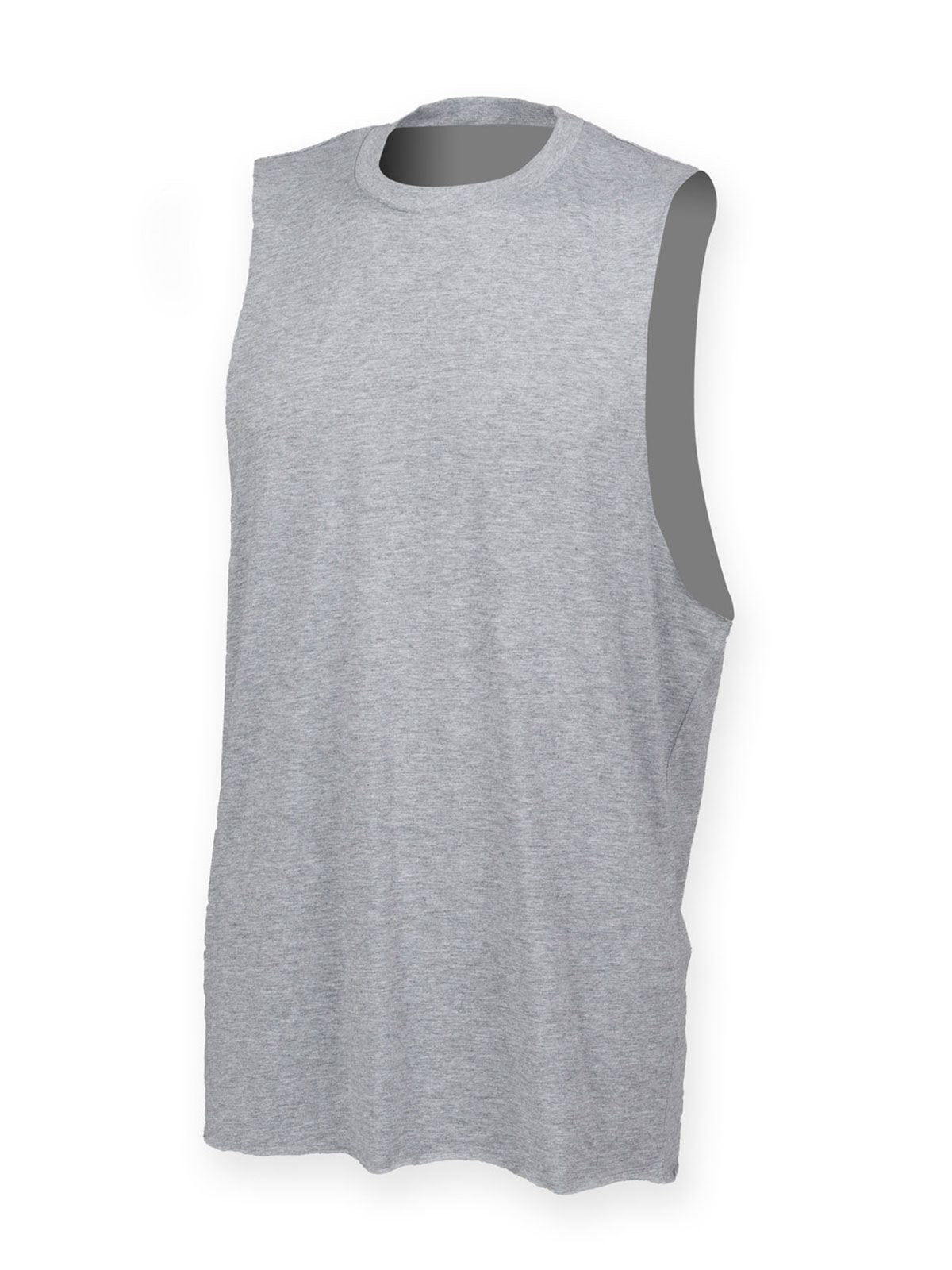 High Neck Slash Armhole Vest Herren T-Shirt – SF Clothing – Farbe heather grey – individuell veredelbar