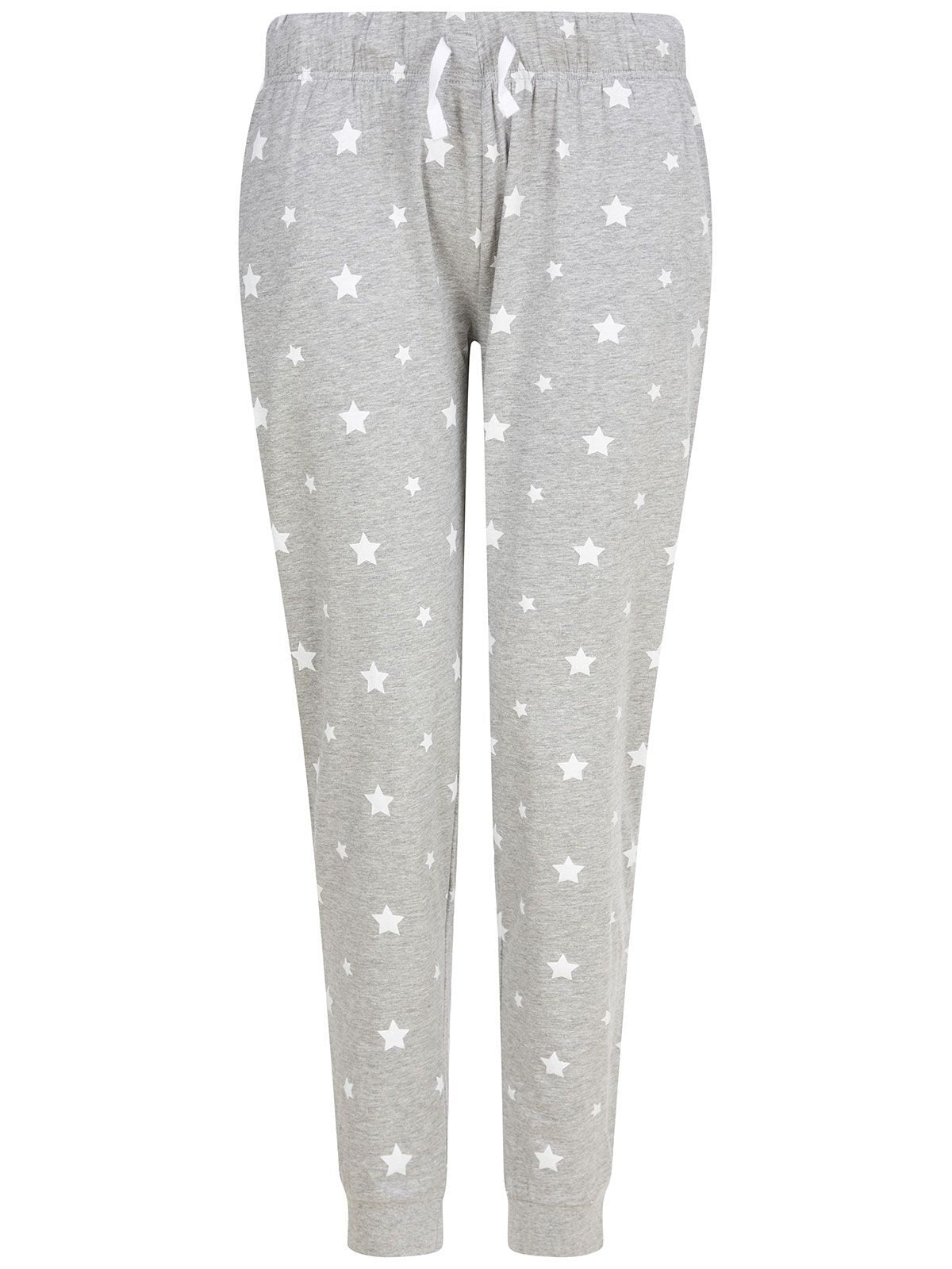 Lounge Pants Damen Hose / Rock – SF Clothing – Farbe heather grey/white stars – individuell veredelbar