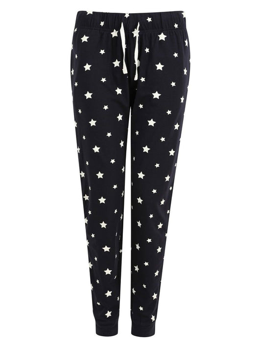 Lounge Pants Damen Hose / Rock – SF Clothing – Farbe navy/white stars – individuell veredelbar