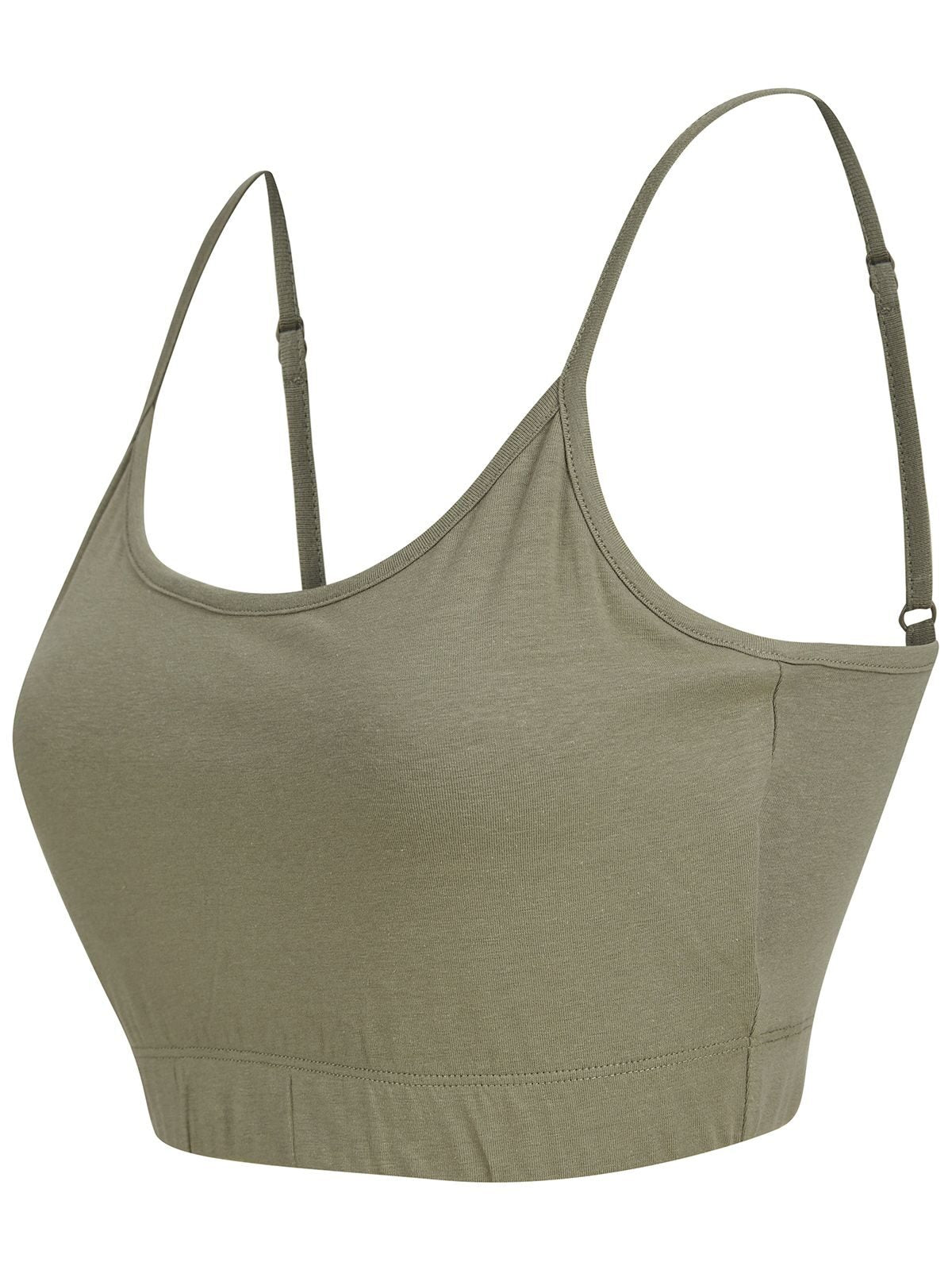 Sustainable Fashion Cropped Cami Top Damen T-Shirt – SF Clothing – Farbe Khaki – individuell veredelbar