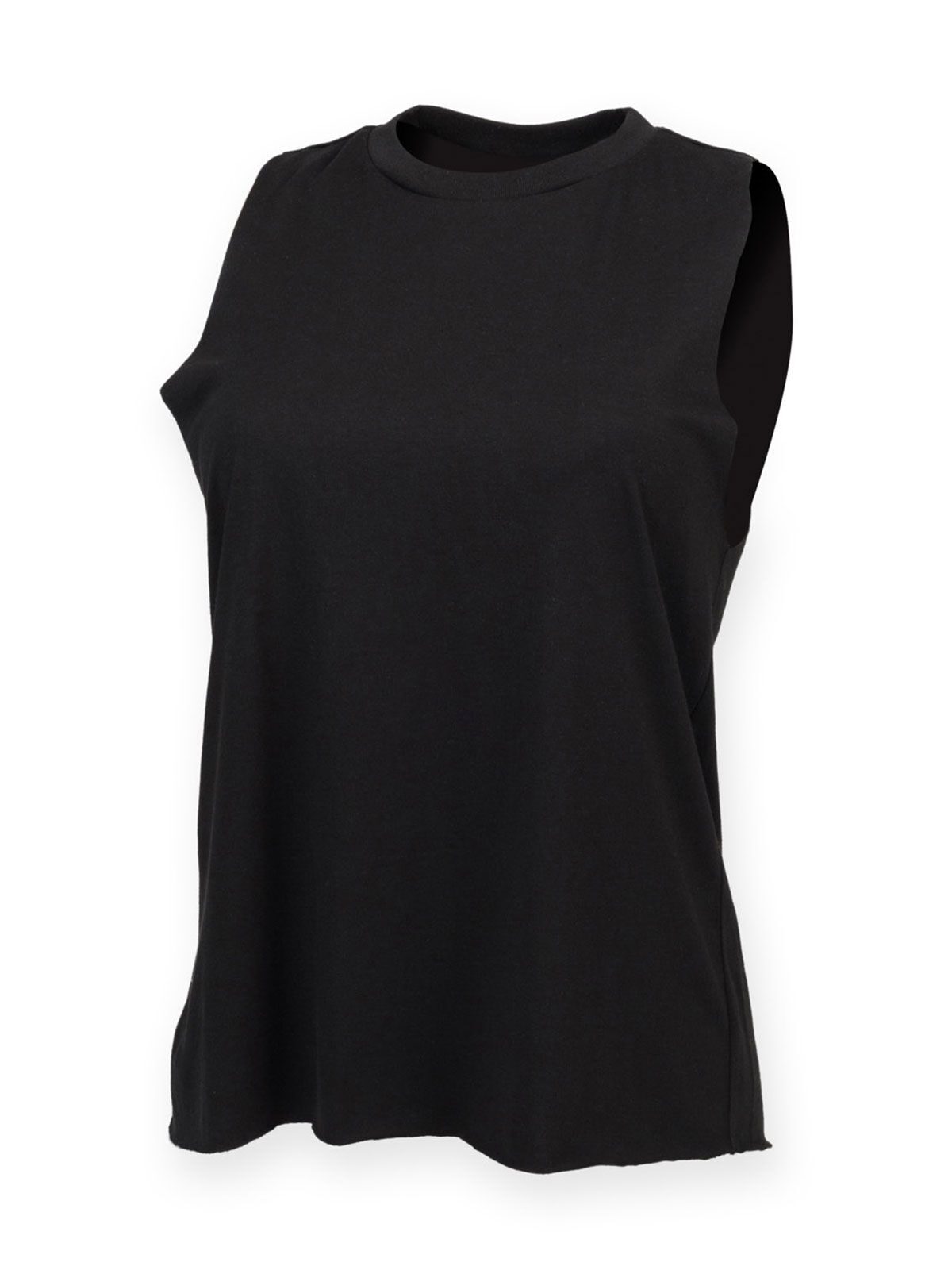 High Neck Slash Armhole Vest Damen T-Shirt – SF Clothing – Farbe Schwarz – individuell veredelbar
