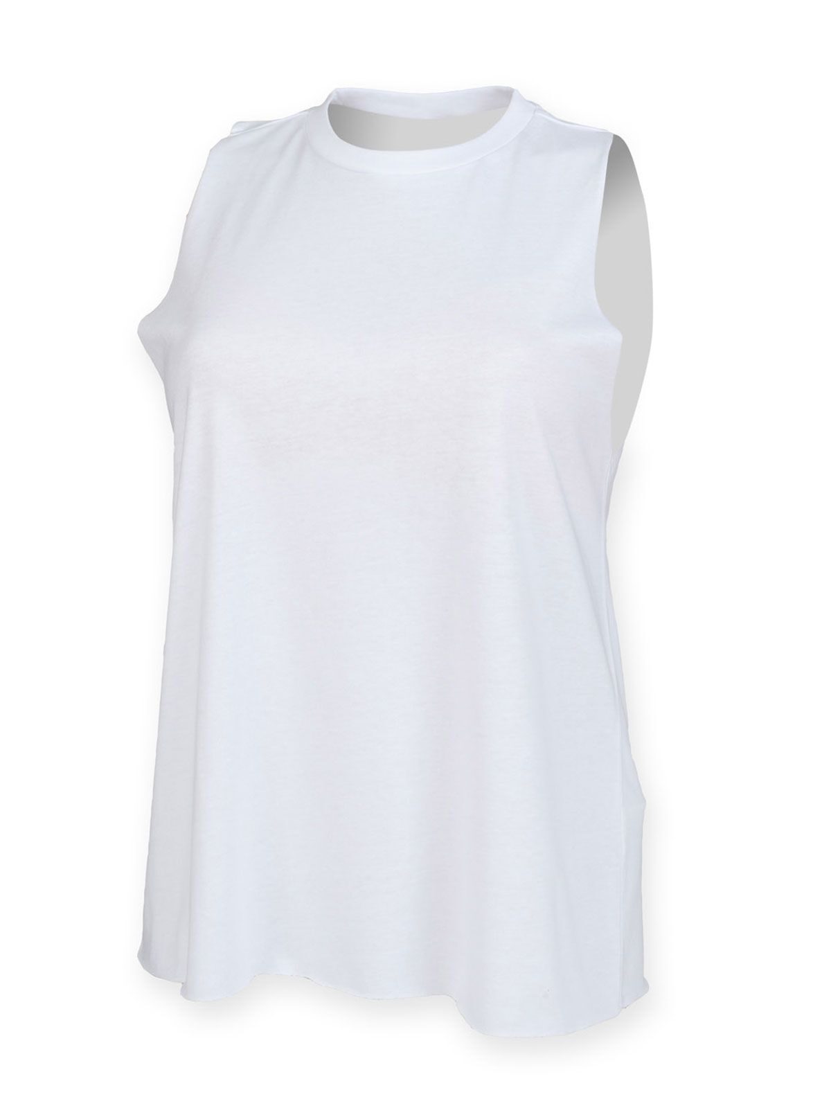 High Neck Slash Armhole Vest Damen T-Shirt – SF Clothing – Farbe Weiß – individuell veredelbar