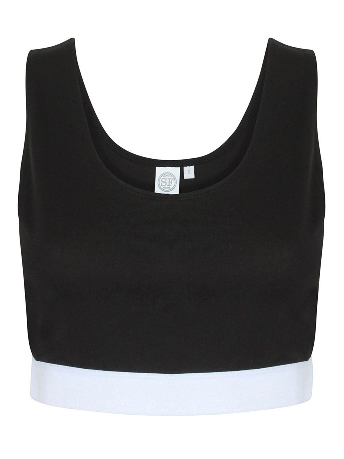 Fashion Crop Top Damen T-Shirt – SF Clothing – Farbe black/white – individuell veredelbar