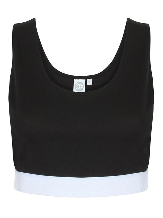Fashion Crop Top Damen T-Shirt – SF Clothing – Farbe black/white – individuell veredelbar