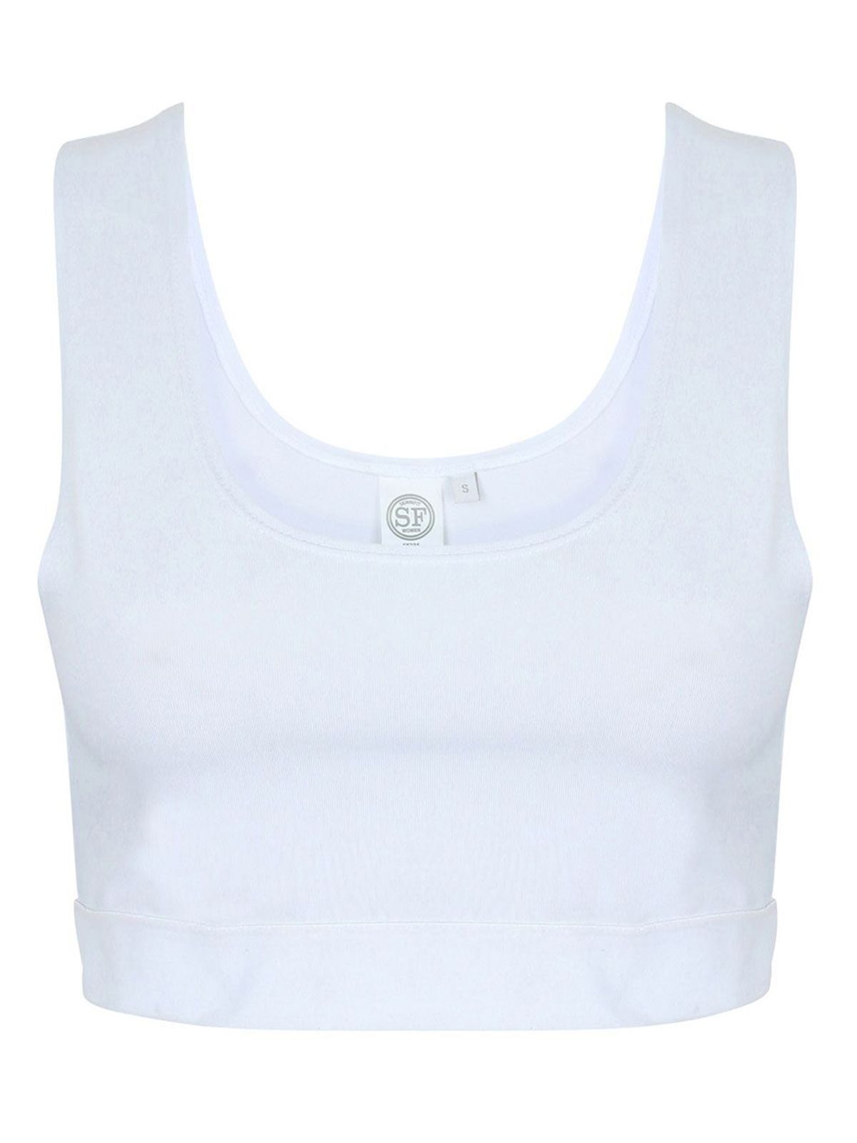 Fashion Crop Top Damen T-Shirt – SF Clothing – Farbe white/white – individuell veredelbar