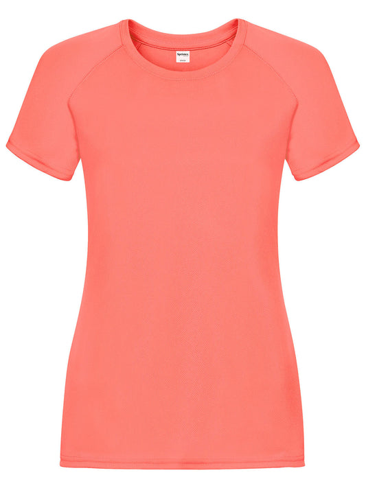 Run T Women Damen T-Shirt – Black Spider – Farbe coral fluo – individuell veredelbar