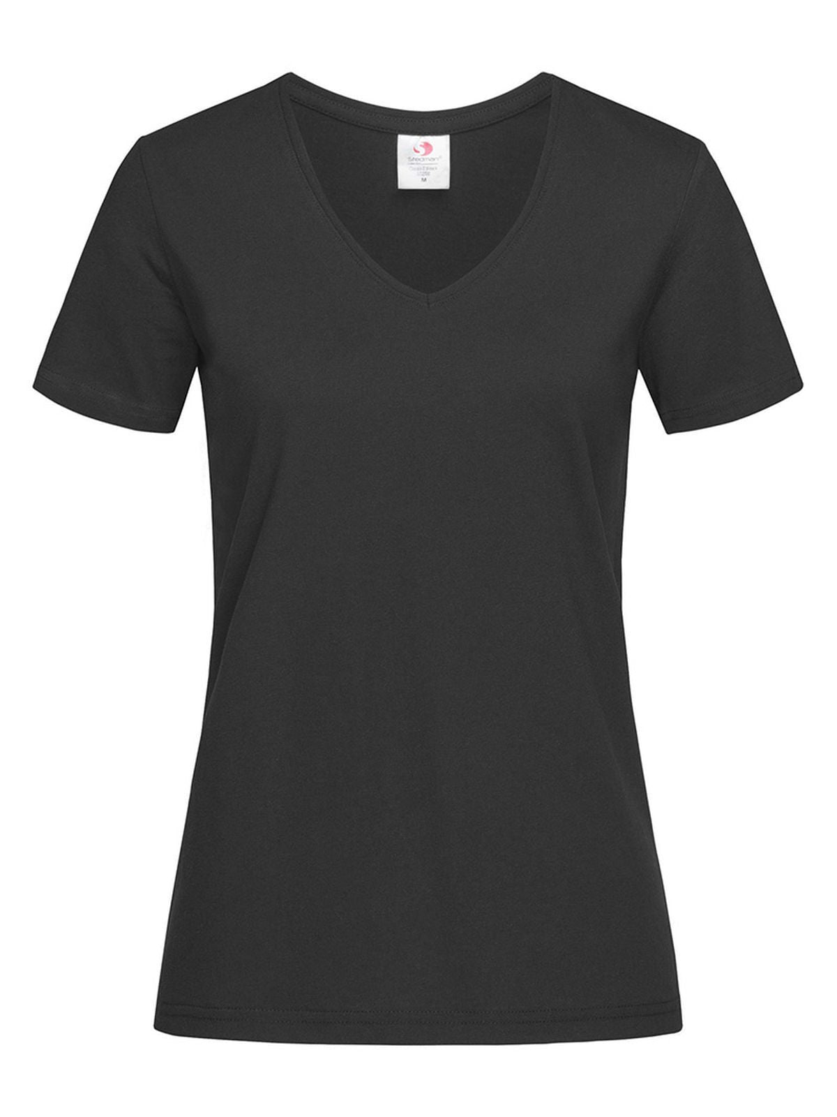 Classic-T V-Neck Damen T-Shirt – Stedman – Farbe black opal – individuell veredelbar