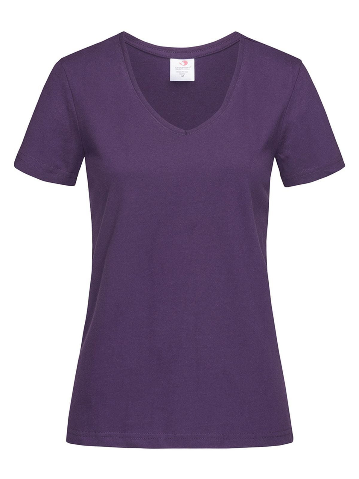 Classic-T V-Neck Damen T-Shirt – Stedman – Farbe deep berry – individuell veredelbar