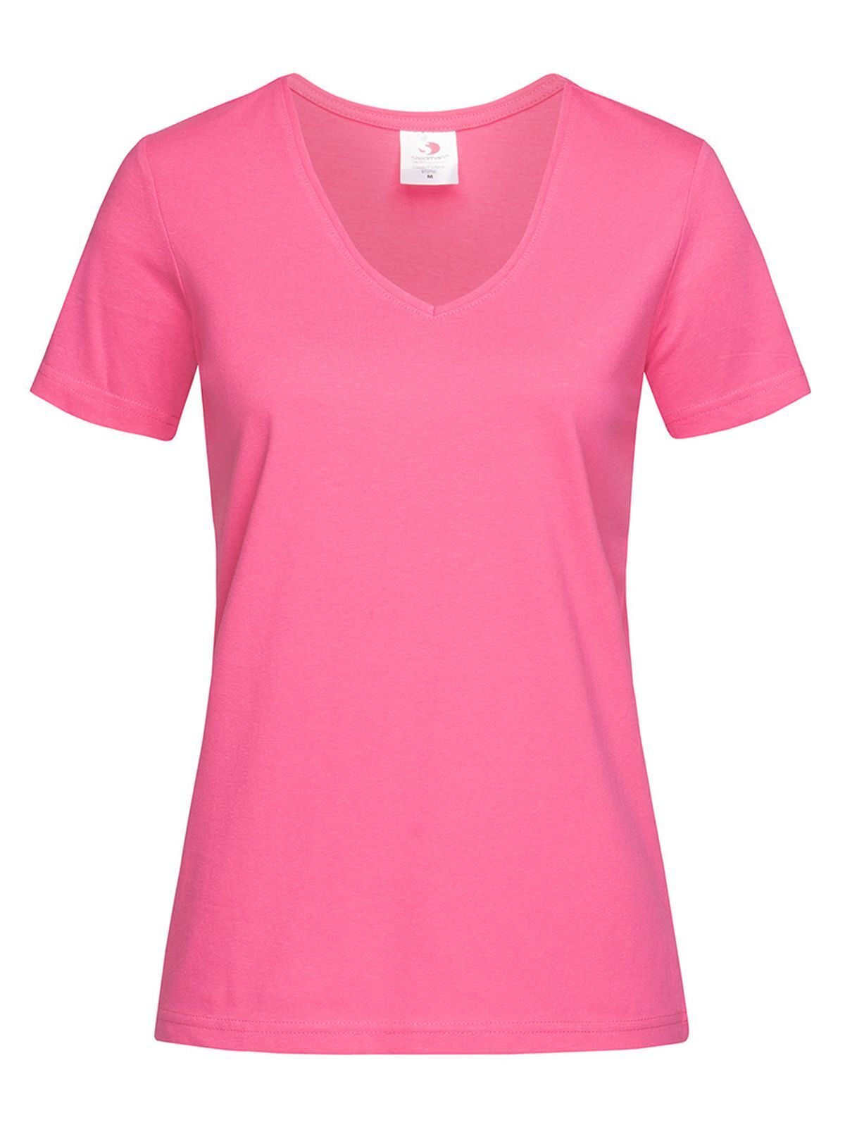 Classic-T V-Neck Damen T-Shirt – Stedman – Farbe sweet pink – individuell veredelbar