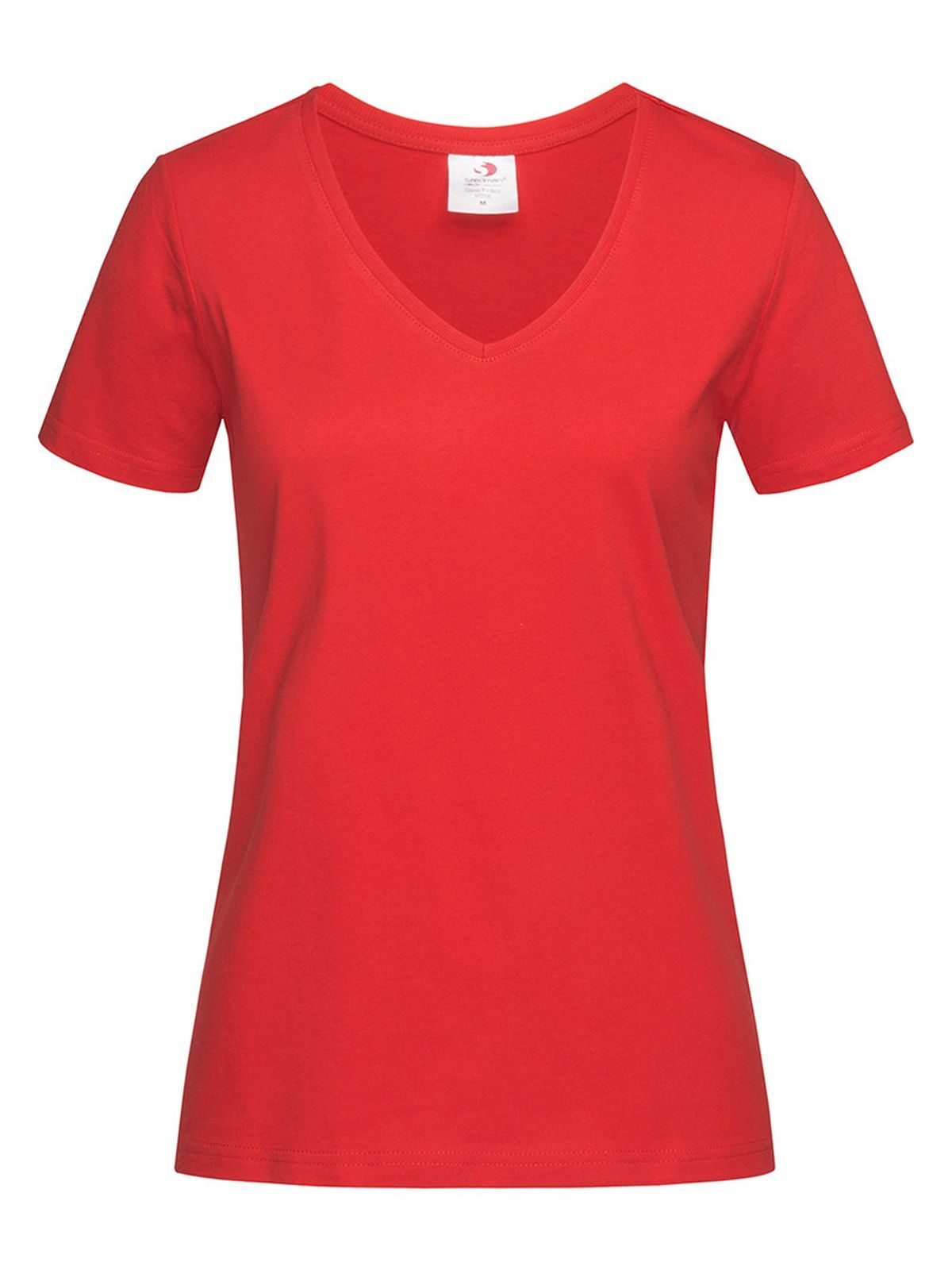 Classic-T V-Neck Damen T-Shirt – Stedman – Farbe scarlet red – individuell veredelbar
