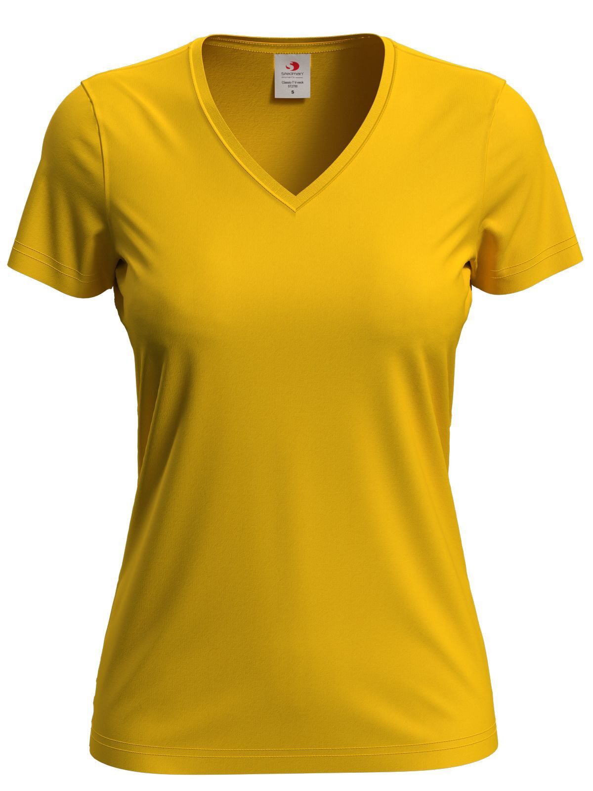 Classic-T V-Neck Damen T-Shirt – Stedman – Farbe sunflower yellow – individuell veredelbar