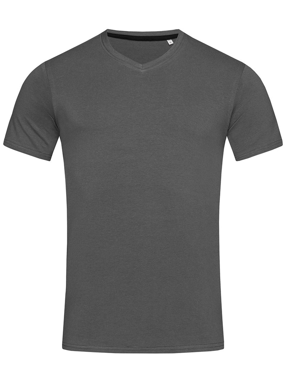 Stretch-T V-Neck T-Shirt – Stedman – Farbe slate grey – individuell veredelbar