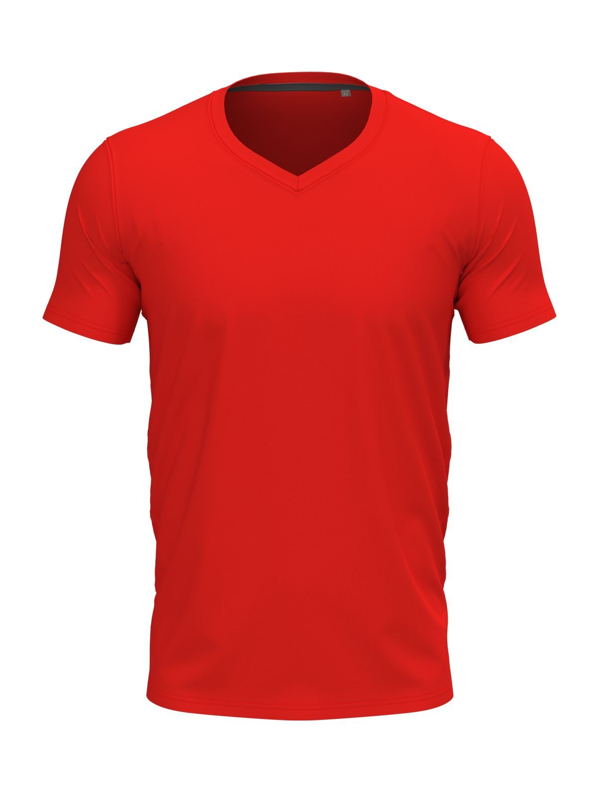 Stretch-T V-Neck T-Shirt – Stedman – Farbe scarlet red – individuell veredelbar