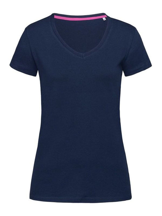 Stretch-T V-Neck women Damen T-Shirt – Stedman – Farbe blue midnight – individuell veredelbar