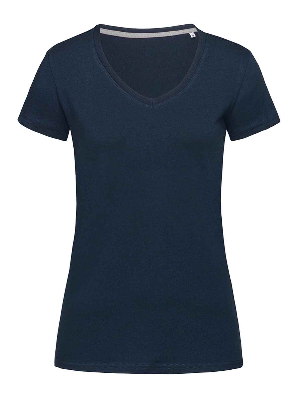 Stretch-T V-Neck women Damen T-Shirt – Stedman – Farbe marina blue – individuell veredelbar