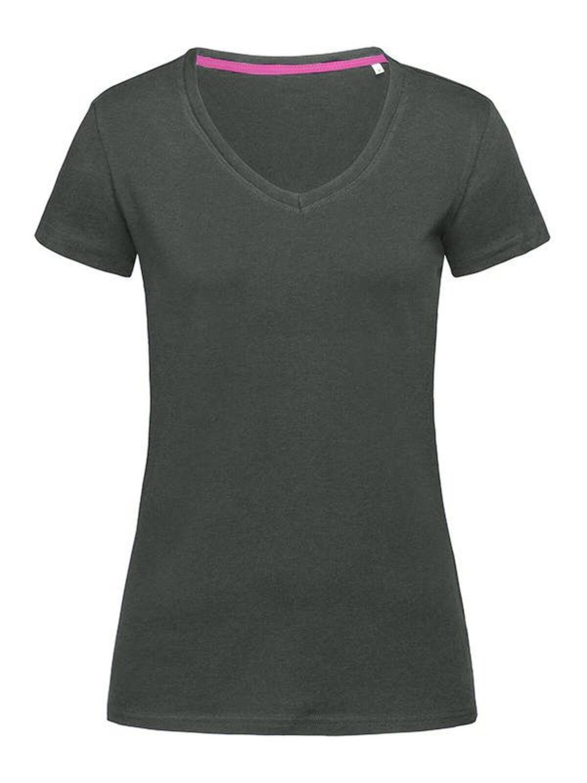 Stretch-T V-Neck women Damen T-Shirt – Stedman – Farbe slate grey – individuell veredelbar