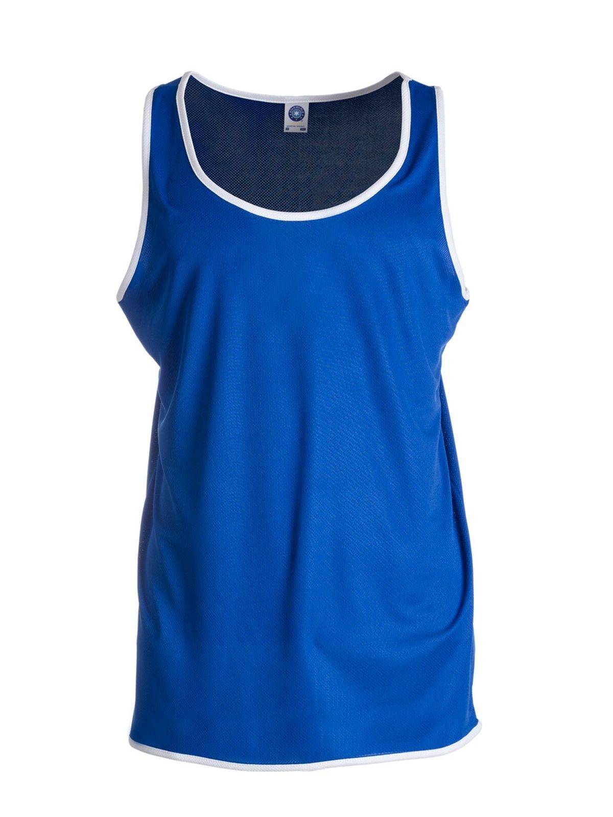 Ultra Tech Contrast Running and Sports Vest T-Shirt – Star World – Farbe Deep Royal/White – individuell veredelbar