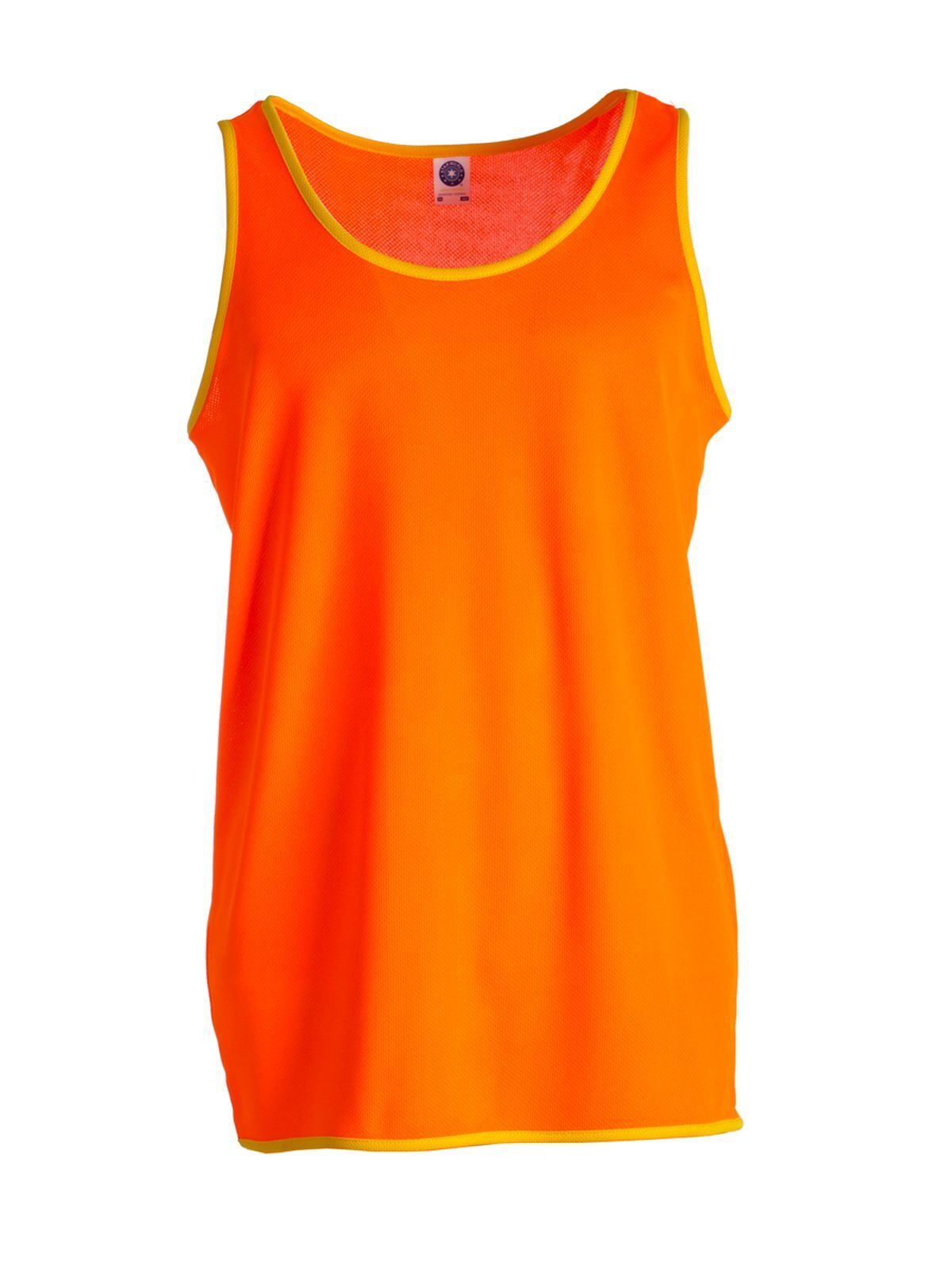 Ultra Tech Contrast Running and Sports Vest T-Shirt – Star World – Farbe Fluorescent Orange/Gold – individuell veredelbar