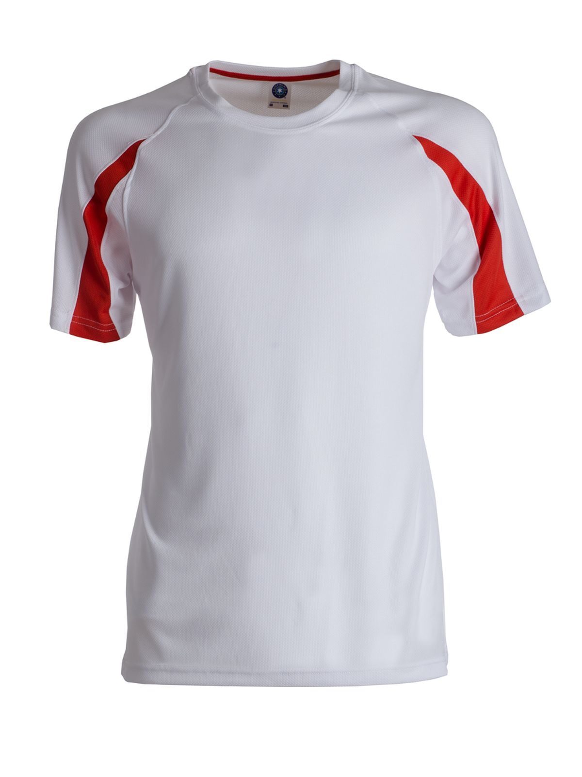 Ultra Tech Performance Unisex T-Shirt – Star World – Farbe White/Fiesta Red – individuell veredelbar
