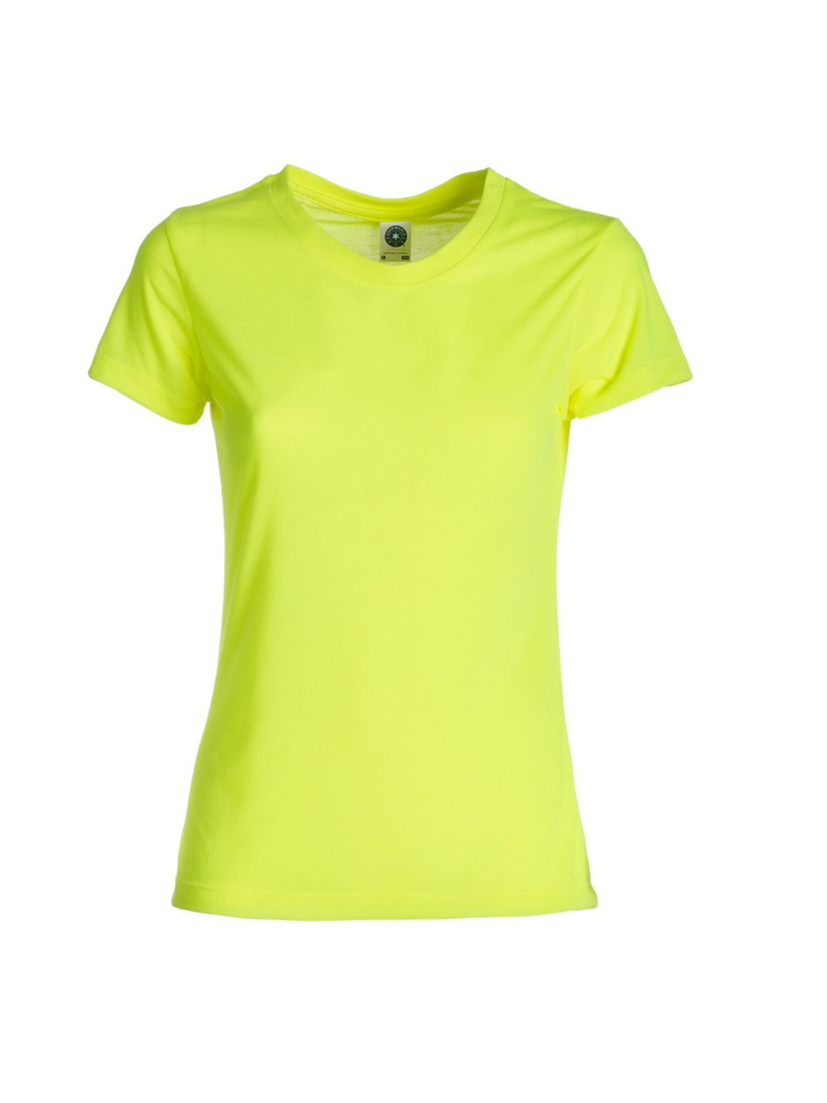 Performance donna Damen T-Shirt – Star World – Farbe Fluorescent Yellow – individuell veredelbar
