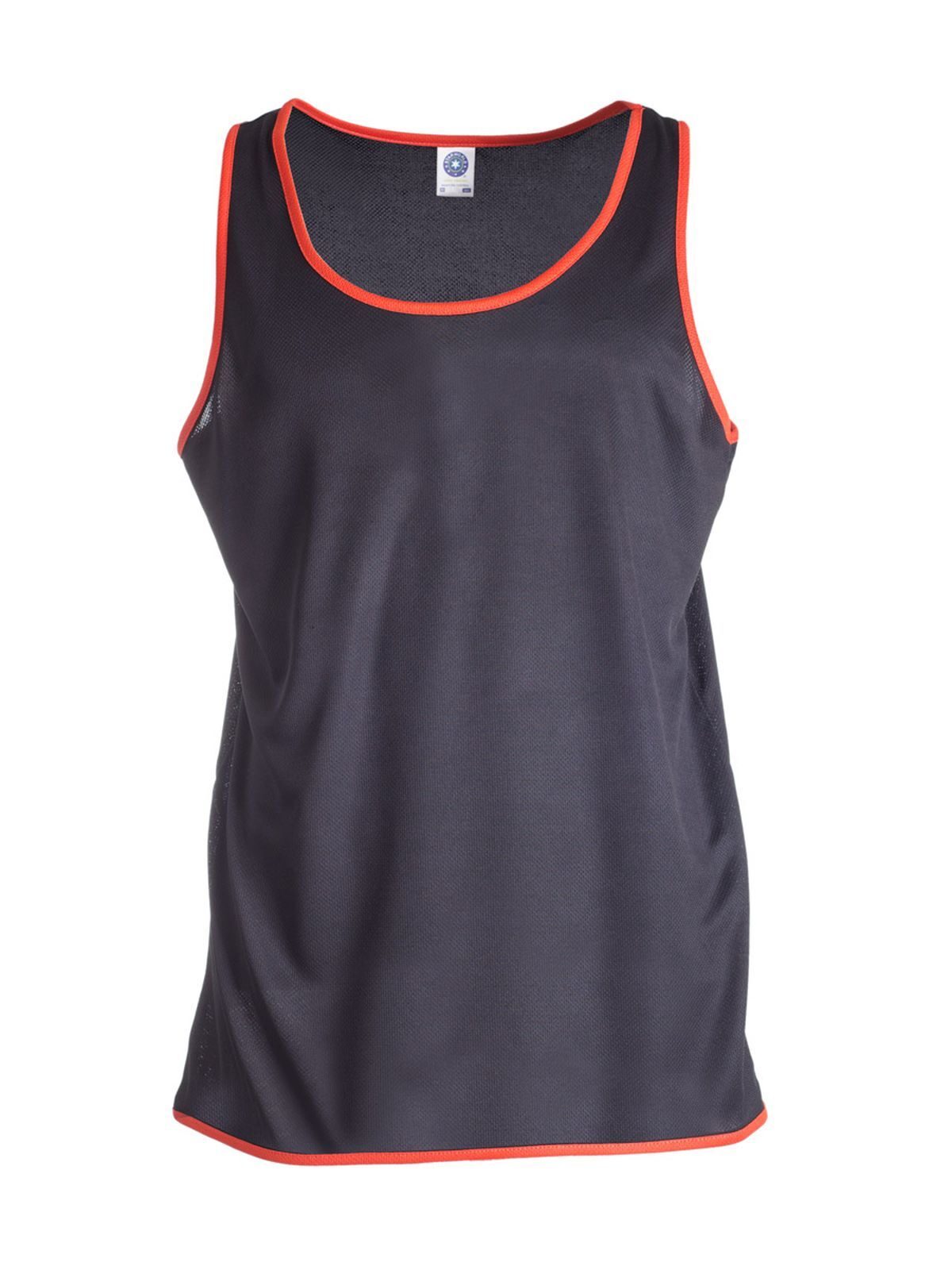 Ultra Tech Contrast Running and Sports Vest T-Shirt – Star World – Farbe Black/Fiesta Red – individuell veredelbar