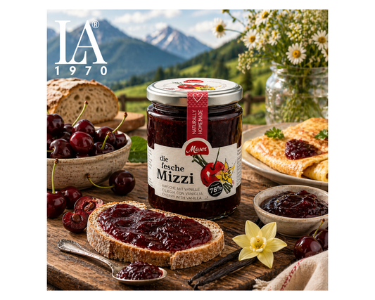 Kirschmarmelade mit Vanille „die fesche Mizzi“ – 340 g | Premium Feinkost aus Südtirol | LA1970