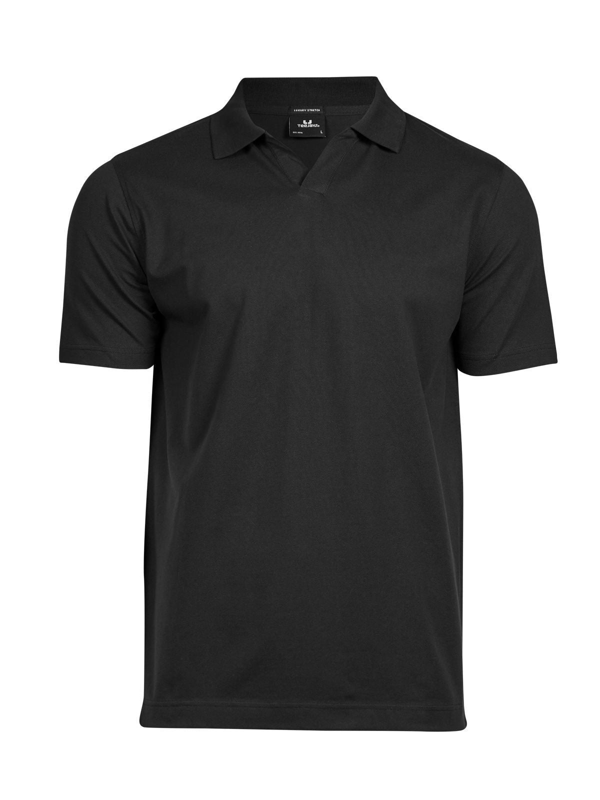 Luxury Stretch V-Neck Polo Poloshirt – Tee Jays – Farbe Schwarz – individuell veredelbar