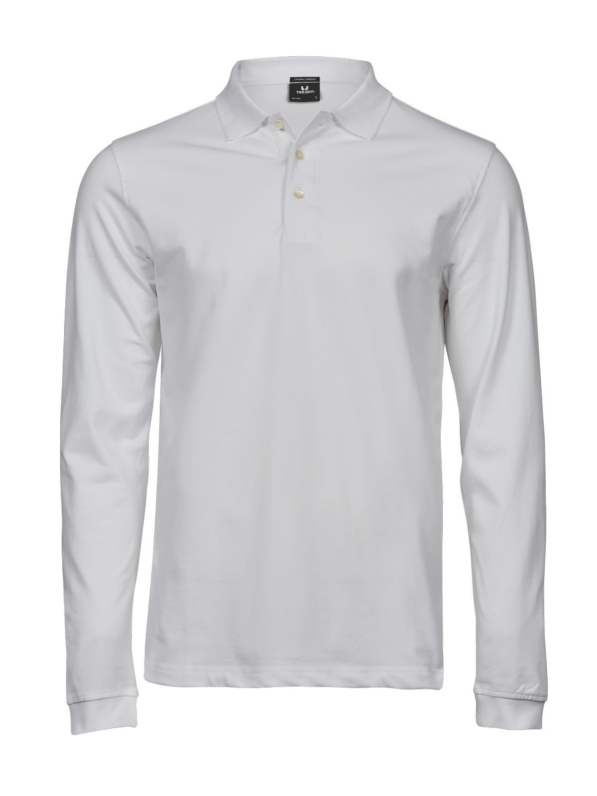 Luxury Stretch Long Sleeve Polo Poloshirt – Tee Jays – Farbe Weiß – individuell veredelbar