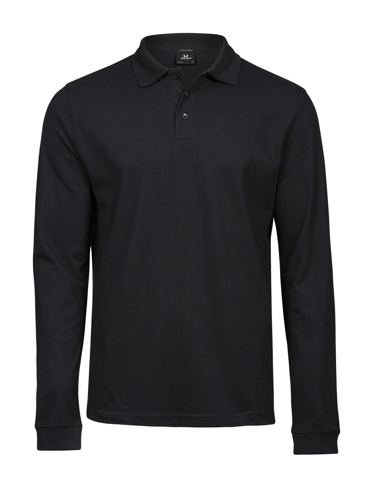 Luxury Stretch Long Sleeve Polo Poloshirt – Tee Jays – Farbe Schwarz – individuell veredelbar
