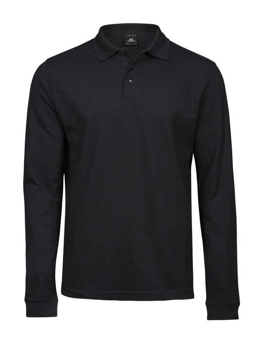 Luxury Stretch Long Sleeve Polo Poloshirt – Tee Jays – Farbe Schwarz – individuell veredelbar