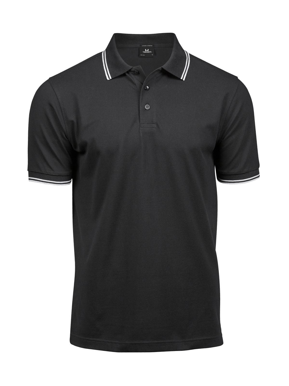 Luxury Stripe Stretch Polo Poloshirt – Tee Jays – Farbe Black/White – individuell veredelbar