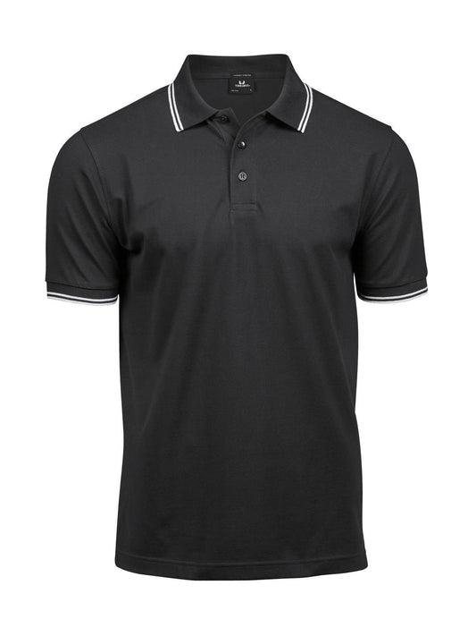 Luxury Stripe Stretch Polo Poloshirt – Tee Jays – Farbe Black/White – individuell veredelbar