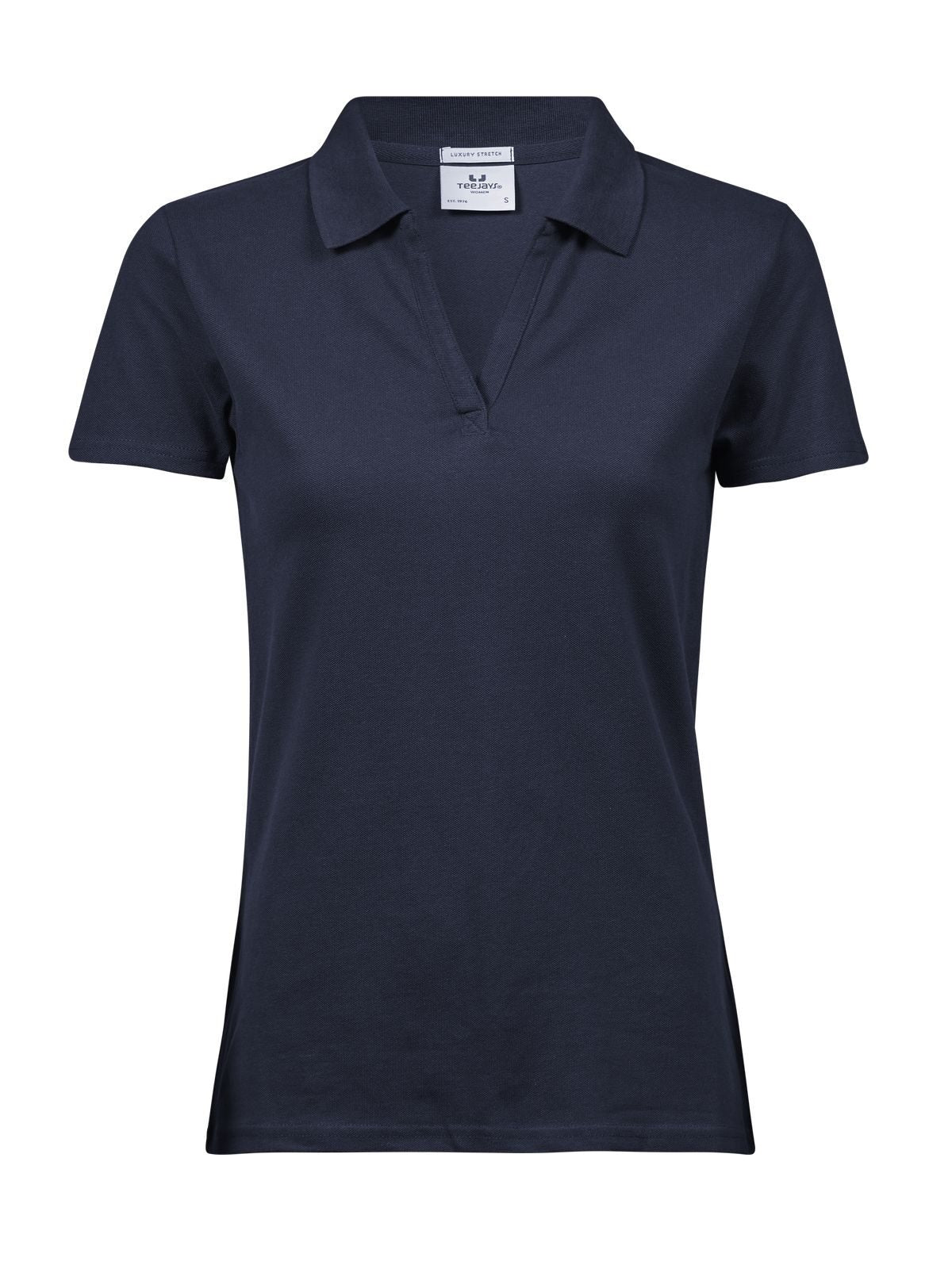 Women Luxury Stretch V Polo Damen Poloshirt – Tee Jays – Farbe Navy – individuell veredelbar