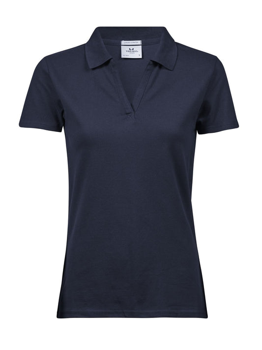 Women Luxury Stretch V Polo Damen Poloshirt – Tee Jays – Farbe Navy – individuell veredelbar