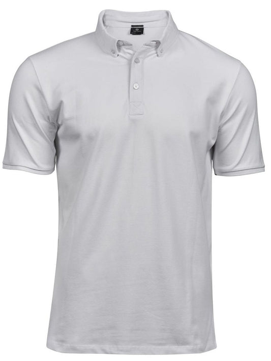 Fashion Luxury Stretch Polo Herren Poloshirt – Tee Jays – Farbe Weiß – individuell veredelbar