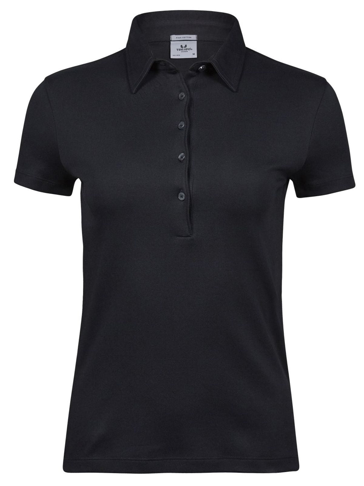Pima Cotton Polo Damen Poloshirt – Tee Jays – Farbe Schwarz – individuell veredelbar