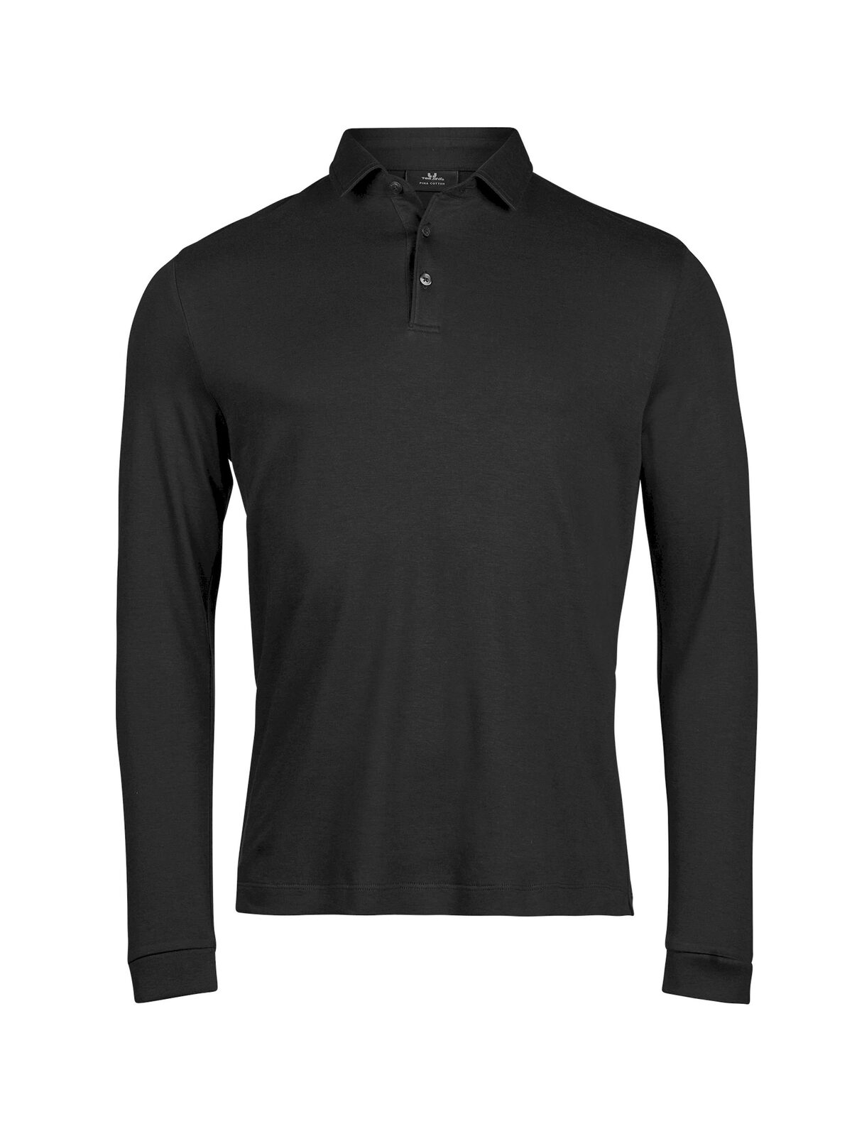 Pima Cotton Long Sleeve Polo Herren Poloshirt – Tee Jays – Farbe Schwarz – individuell veredelbar
