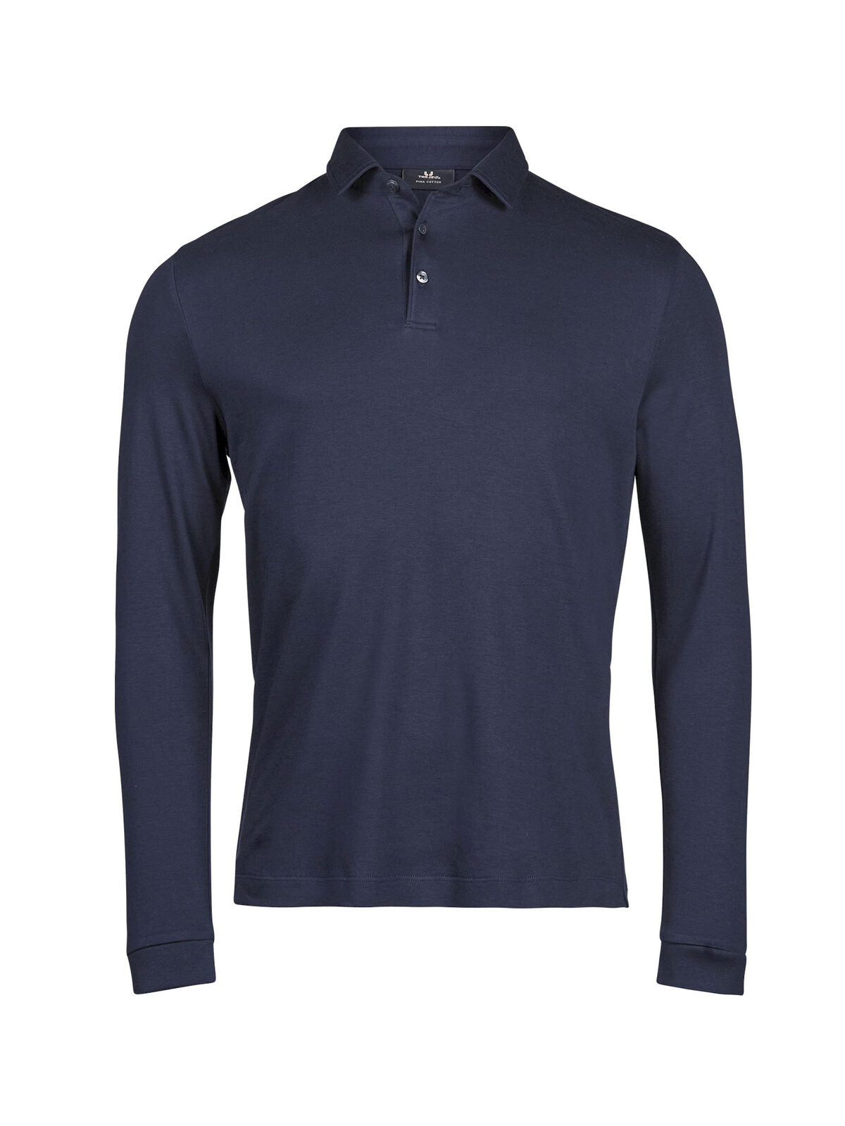 Pima Cotton Long Sleeve Polo Herren Poloshirt – Tee Jays – Farbe Navy – individuell veredelbar