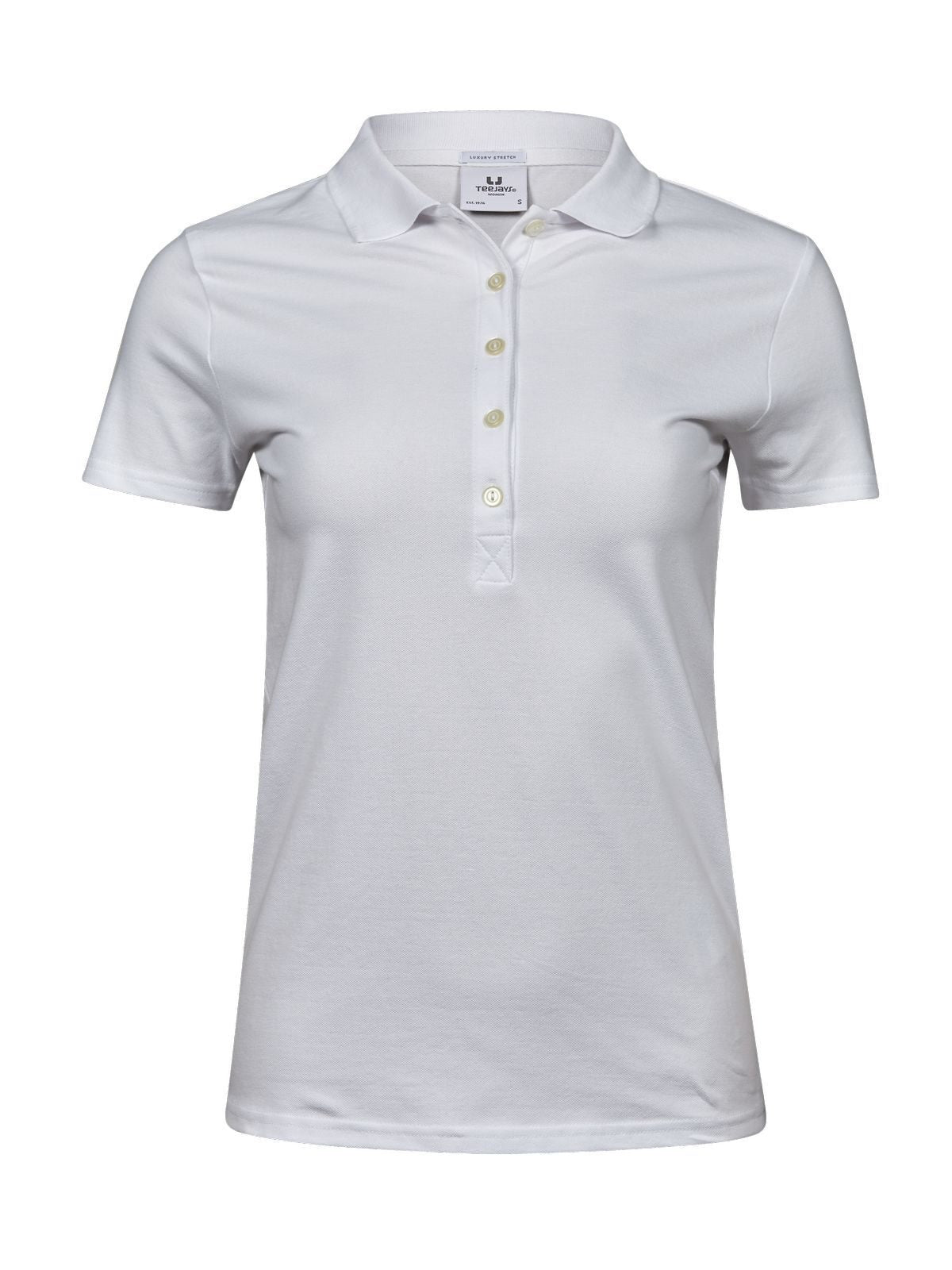Ladiess Luxury Stretch Polo Damen Poloshirt – Tee Jays – Farbe Weiß – individuell veredelbar