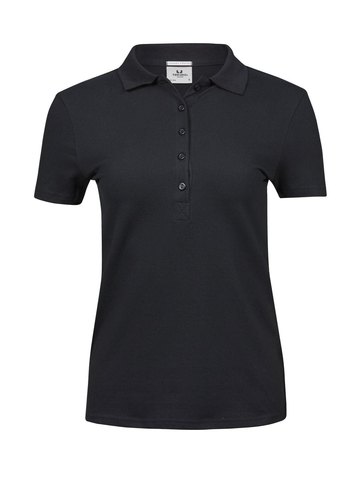 Ladiess Luxury Stretch Polo Damen Poloshirt – Tee Jays – Farbe Schwarz – individuell veredelbar