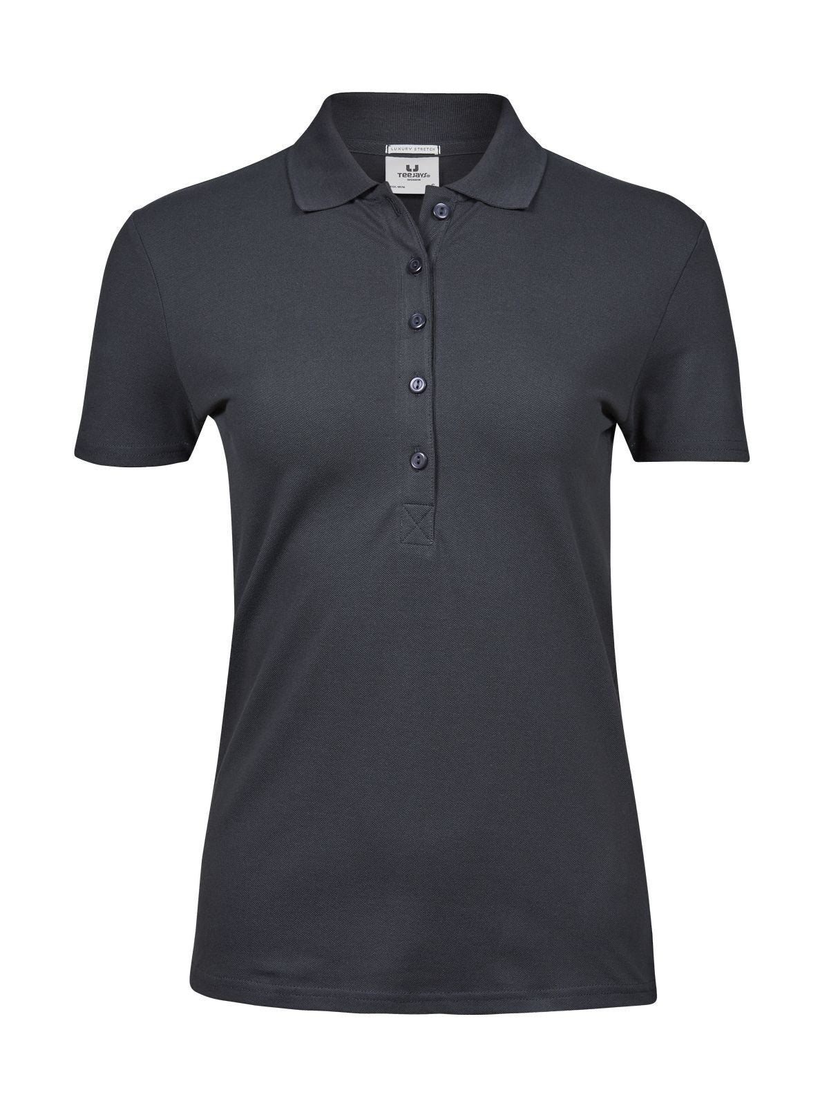 Ladiess Luxury Stretch Polo Damen Poloshirt – Tee Jays – Farbe Dunkelgrau – individuell veredelbar
