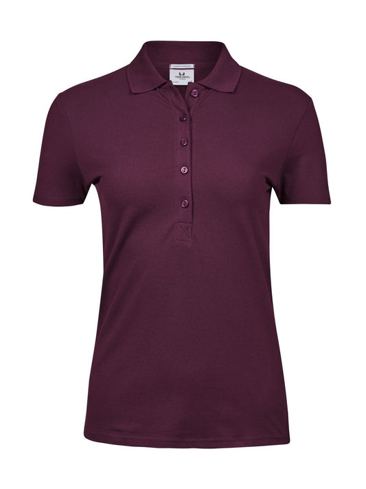 Ladiess Luxury Stretch Polo Damen Poloshirt – Tee Jays – Farbe Bordeaux – individuell veredelbar