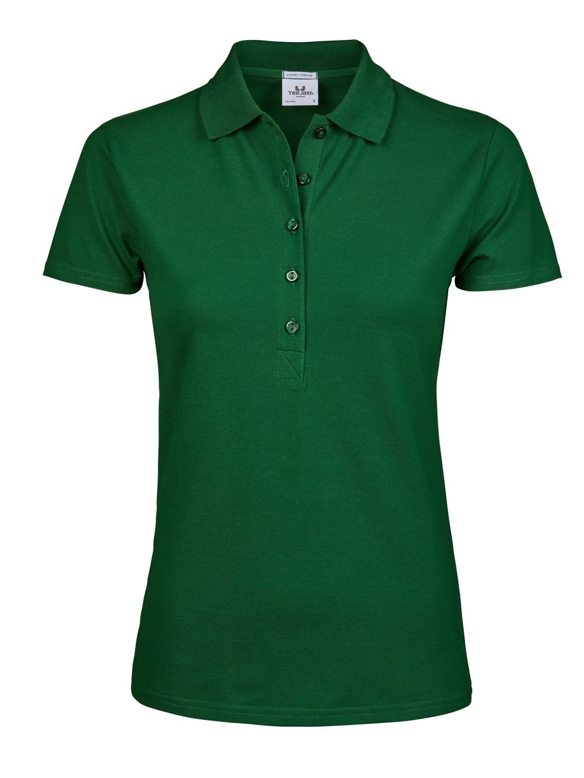 Ladiess Luxury Stretch Polo Damen Poloshirt – Tee Jays – Farbe Waldgrün – individuell veredelbar